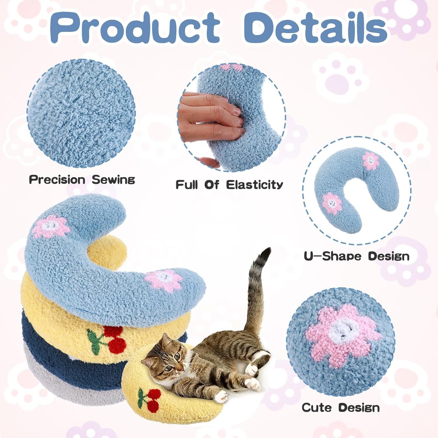 4 Pcs Pet Pillow Cushions – Colorful Set, Cozy for Pets & Humans