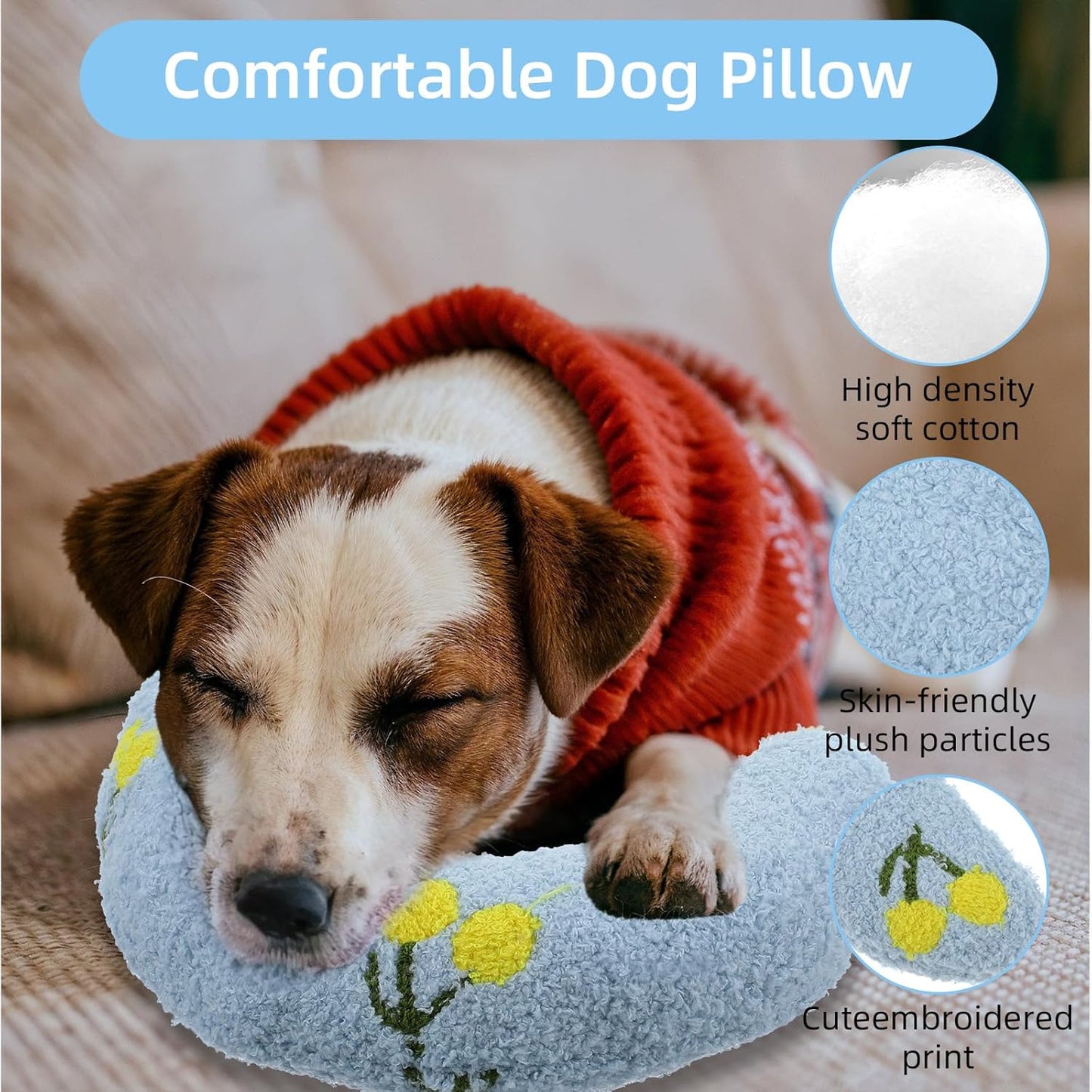 Light Blue Lemon Pet Pillow Cushion – Fresh, Soft & Adorable