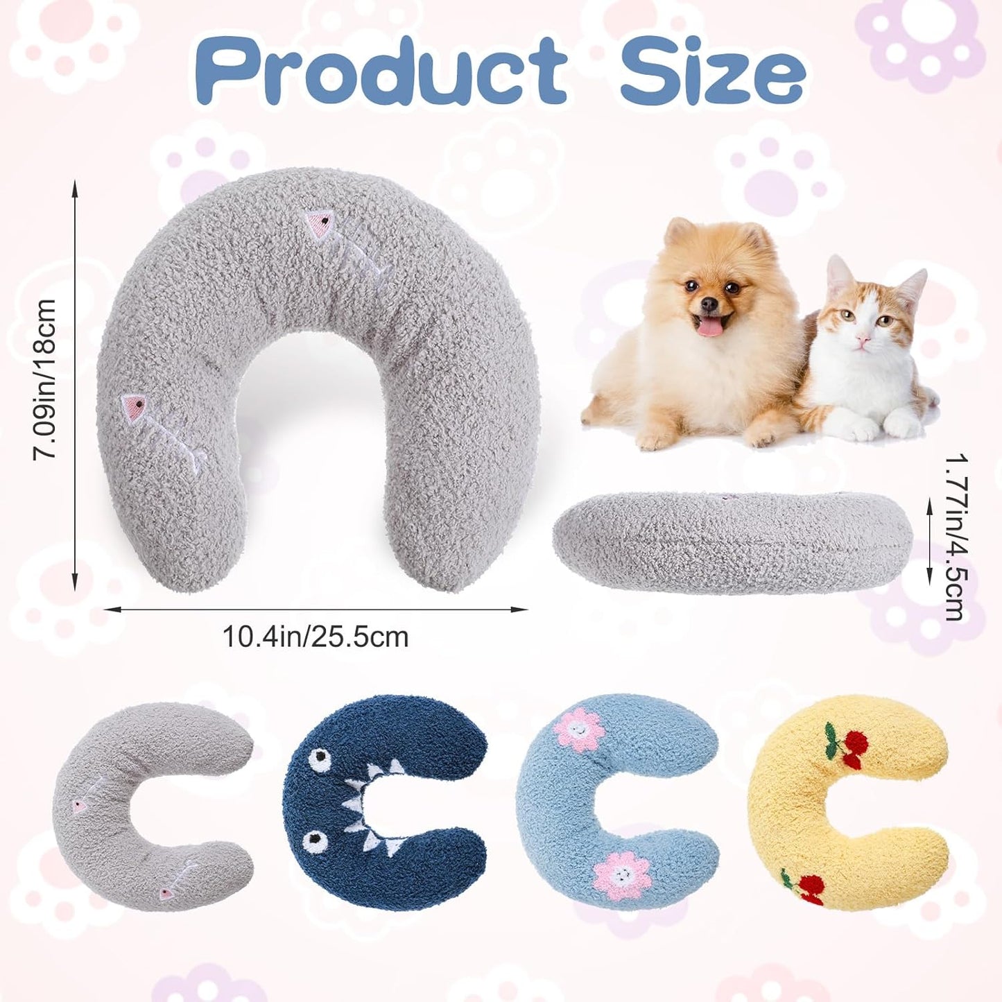 4 Pcs Pet Pillow Cushions – Colorful Set, Cozy for Pets & Humans