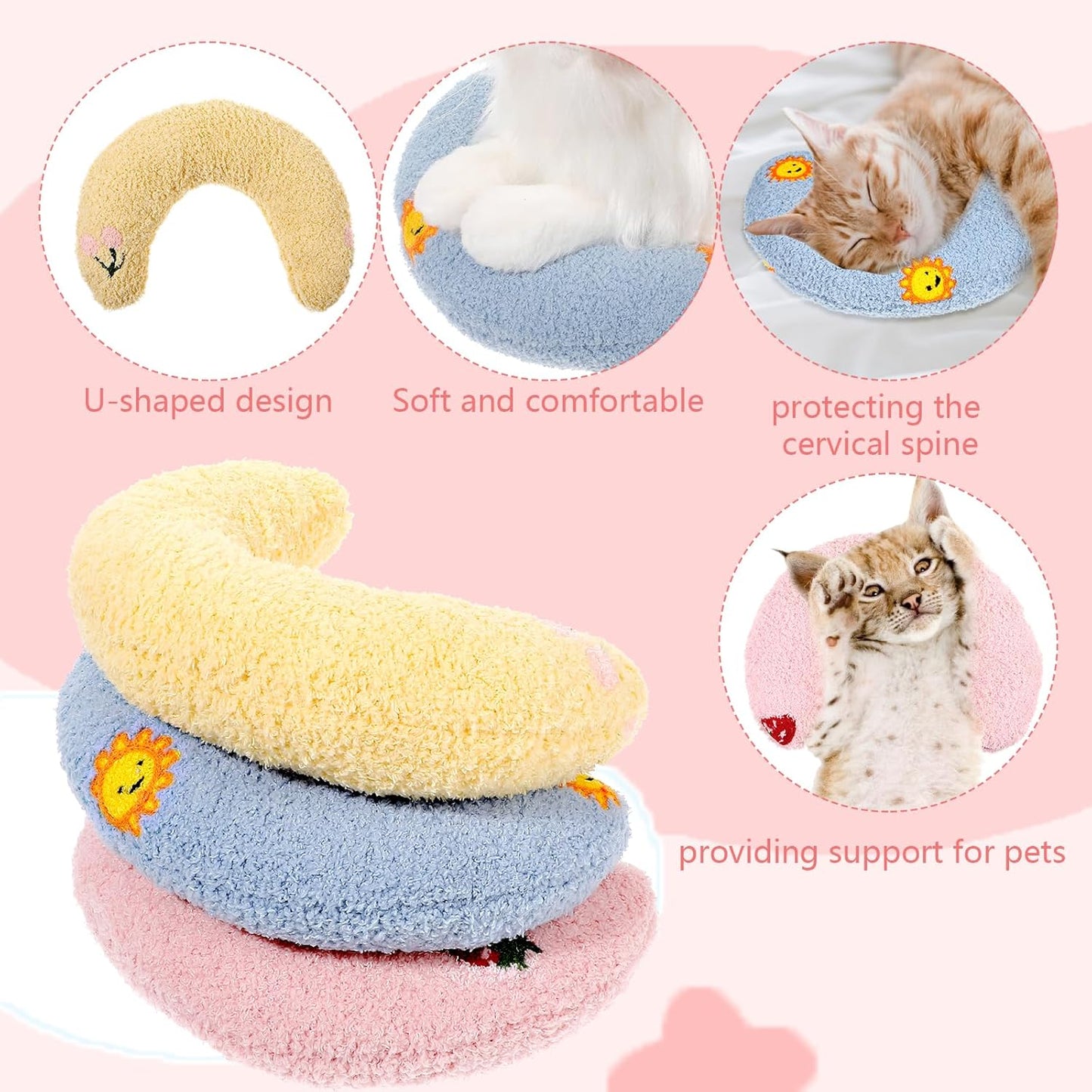 3 Pcs Pet Pillow Cushions – Cute, Soft & Multi-style Set