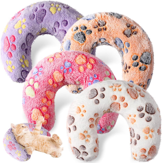4 Pcs Paw Print Pet Pillow Cushions – Colorful, Soft & Cozy